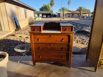 Antique Victorian Eastlake Marble-Top Dresser