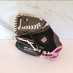 WILSON BASEBALL or Softball Glove for lefty pink & grey  Size 10.5