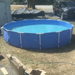 14ft Above Ground Metal Framed Pool + accessories