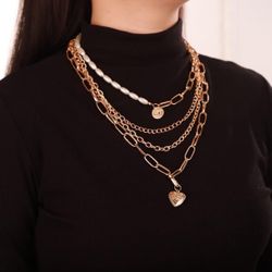 Layered gold necklace