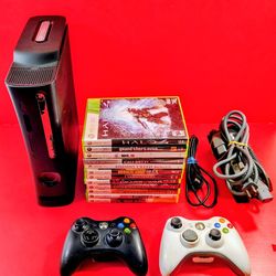 Complete Xbox 360 console bundle. Has the Xbox 360 console, power brick, and HDMI cable.