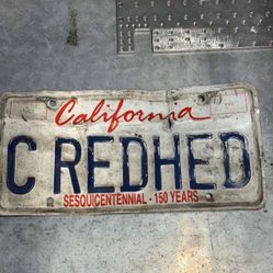 California vanity license plate Art Sign Red Head Girlfriend Garage Decoration Man Cave