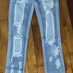 high waisted ripped jeans