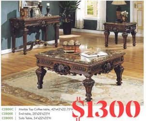 3 piece real marble table set