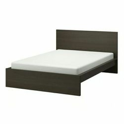 Queen Ikea Malm bed with 4 storage boxes