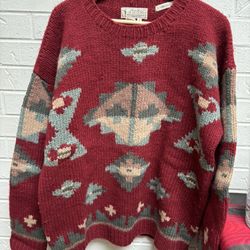 Christmas Eddie Bauer Legend 1989 Women’s Wool Tunic Sweater Size Xl