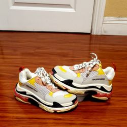 BALENCIAGA TRIPLE S  LEATHER MESH WOMENS SHOES  US SIZE 6