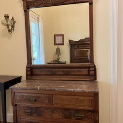 Antique mirrored chest of drawers