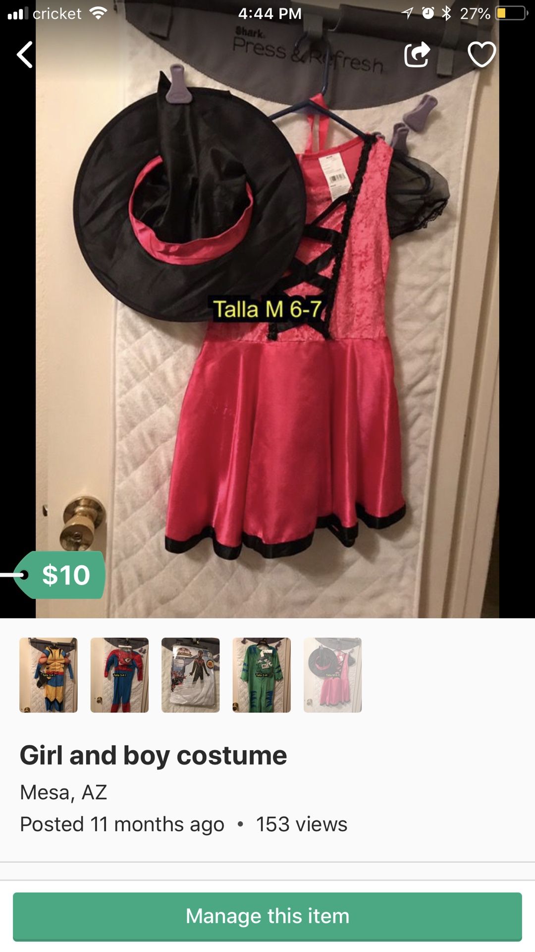 Boy and girls costume