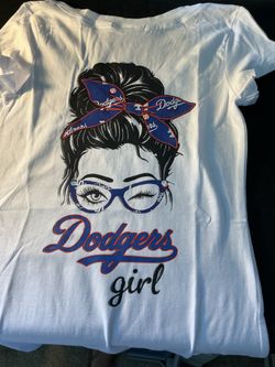 Women’s Dodgers Girl Graphic V-Neck Tee – Size Small