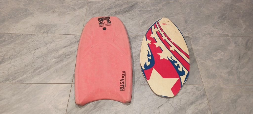 Body Glove Rush 425 Bodyboard Boogie Board & Morey Skim Board - Take Both For $10 Total