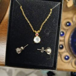 Van Doran Genuine Ruby Necklace & Earrings 