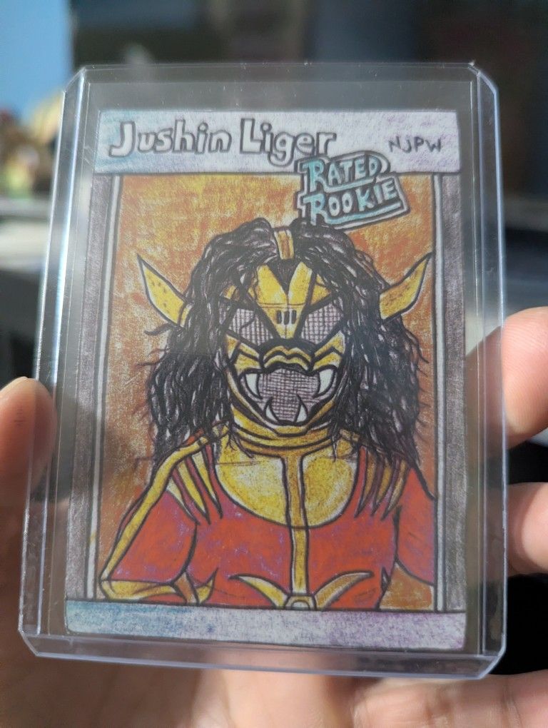 Jushin Thunder Liger gummy Arts Trading Card New Japan Wrestling