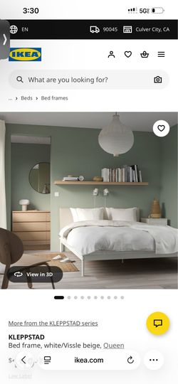 Queen bed metal white