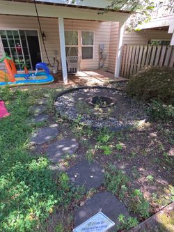 Fire Pit with Garden Rocks Stones and Slabs