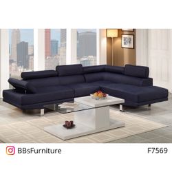 Blue Modern Sectional Sofa (Free Delivery)