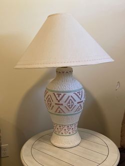 Ceramic Table Lamp with Southwestern Pattern