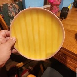 Threshold Summer Coastal Melamine 8.5” Salad Plates Yellow Stripe Set Of 4