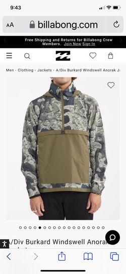 Brand New  Billabong Men’s Anorak Snowboard Surf Jacket Windbreaker  Sz M $89 Sold Out
