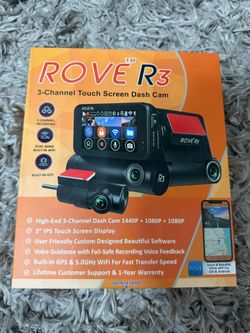 ROVE R3 3-Channel Dash Cam (Brand New)