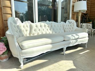 Elegant French Provincial Tufted Sofa