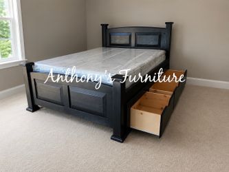 New Full bed and mattress with drawers