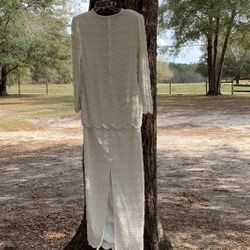 Off White Scale Wedding Dress Size Small