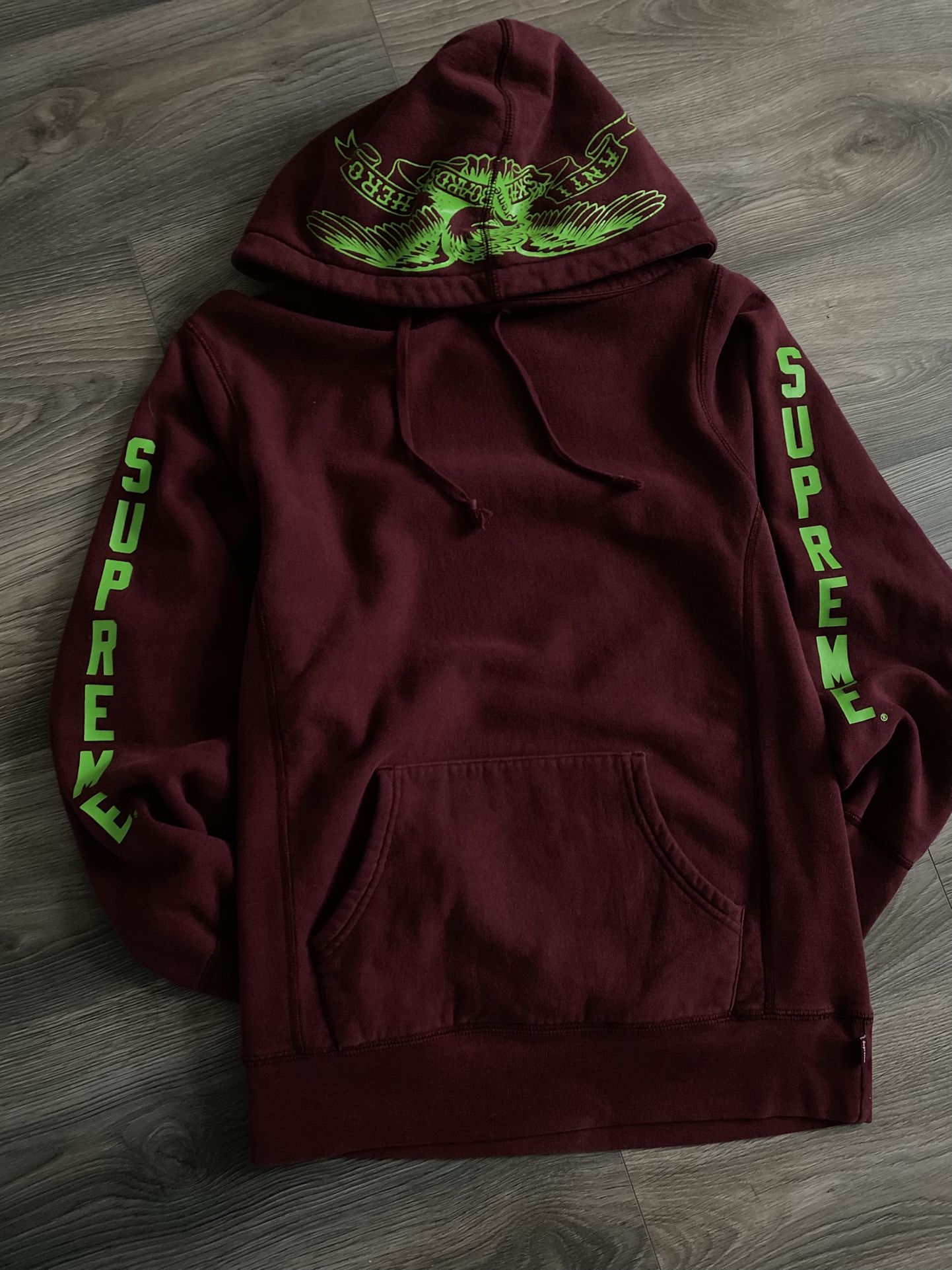 Supreme Anti Hero Hooded Sweatshirt 'Burgundy'