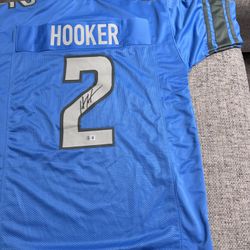 Hendon Hooker Signed Autograph Custom Jersey - Beckett Coa - Detroit Lions