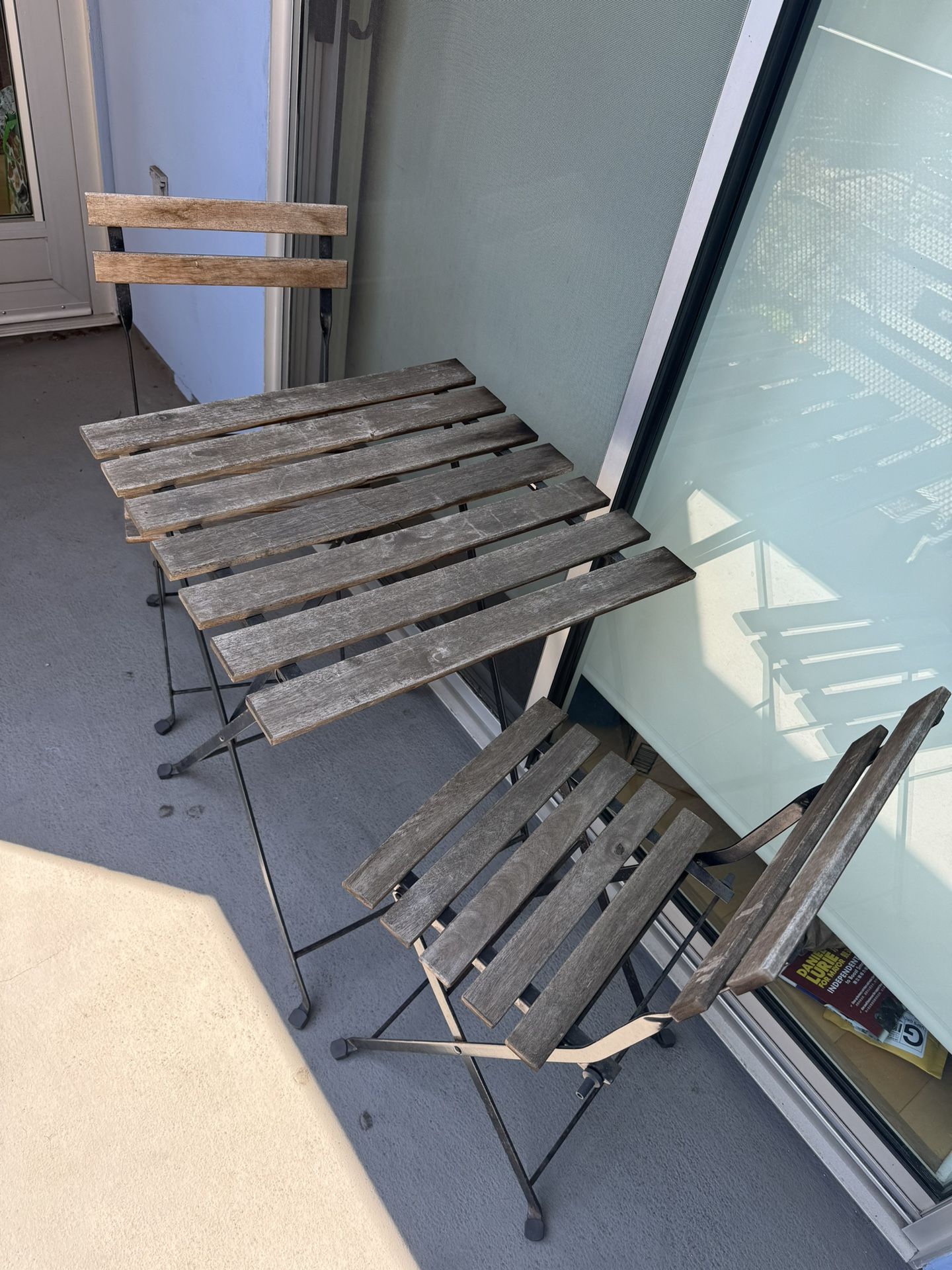 TARNO Table+2 chairs, outdoor, black/light brown stained for Sale in ...