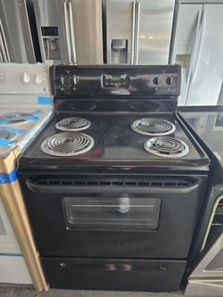 Stove  Black Electric Coil Range