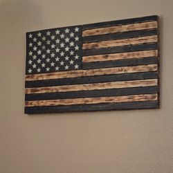 Wooden American flag