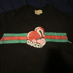 Large Black Gucci Shirt With Animated Heart-No Longer In Stores
