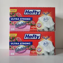 2 Hefty Trash Bags 13 Gallon Watermelon Scent