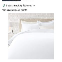 White Duvet Set, King Size - Amazon Basics 