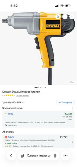 DeWalt DW292 Corded Impact Wrench