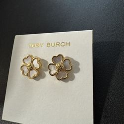 Tory Burch Flower Designer Earrings Gold 