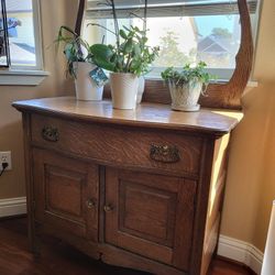 Antique Victorian Style Washstand W/Towel Rack