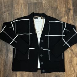Black/White Stripe Cardigan 