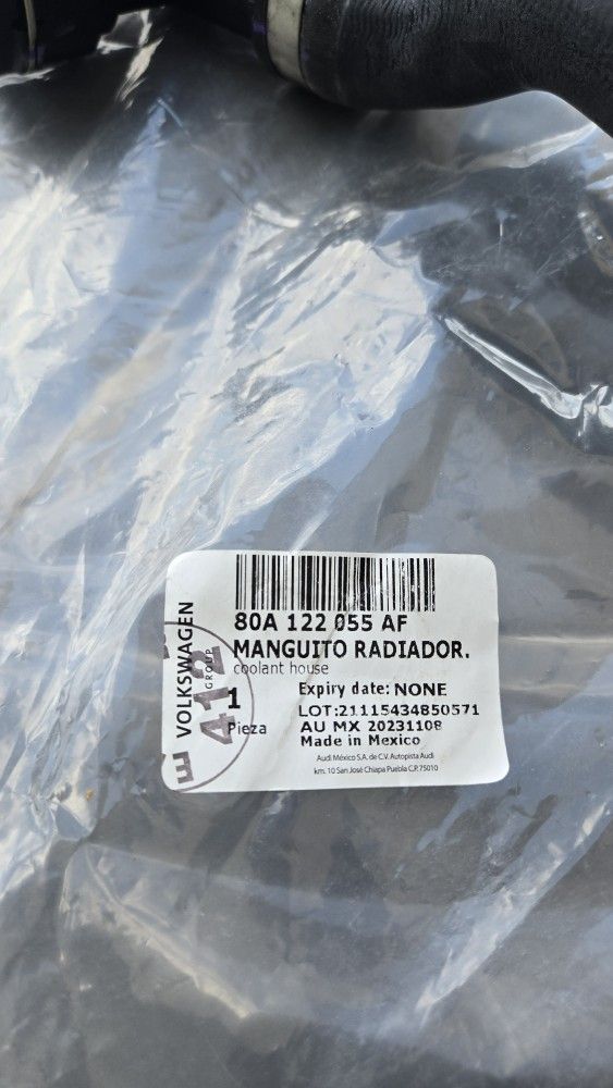 2017- 2020 Audi Q5 WATER HOSE