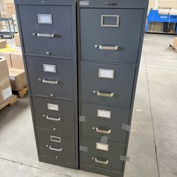 (1) Letter Size 4 Drawers Black File Cabinet 
