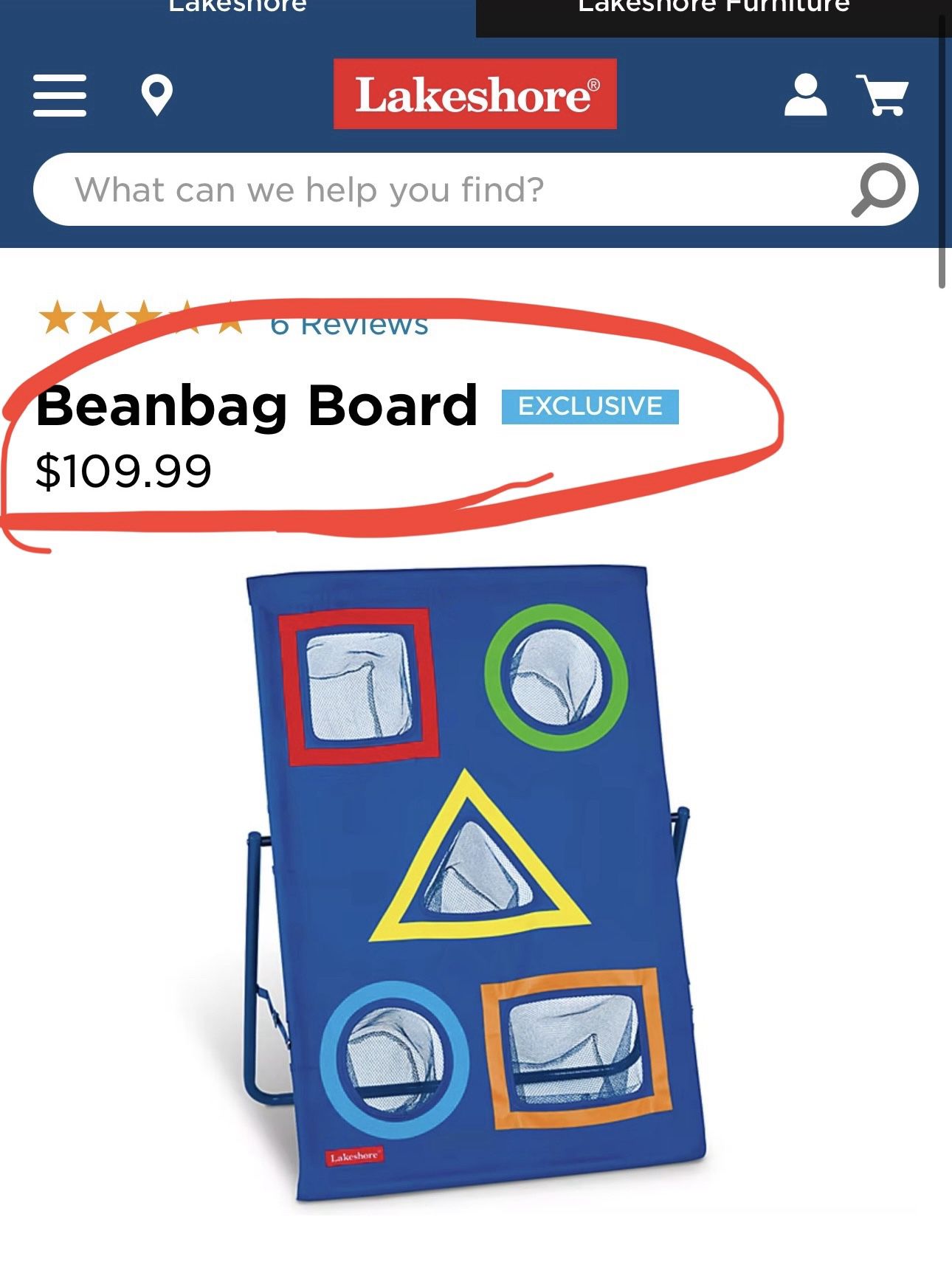 Lakeshore Beanbag Board For Kids - Folds For Storage