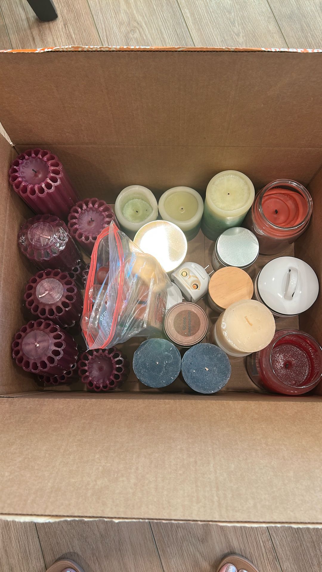 Box Of Candles And Fragrance Wax Melts