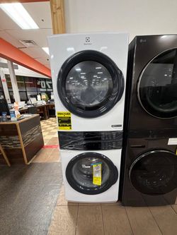 Electrolux 300 Series Laundry Tower Single Unit 27" Front Load 4.4 Cu. Ft. Washer & 8 Cu. Ft. Electric Dryer, White (ELTE7300AW)