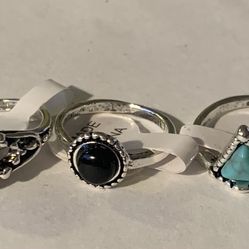Bohemia Style  3 Piece  Silver Ring 
