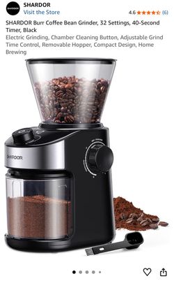SHARDOR Burr Coffee Grinder, 32 Settings, Black
