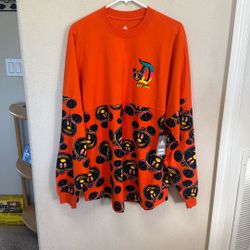 New With Tags XL Extra Large Mickey Mouse  Disneyland Disney Parks Halloween Pumpkin Spirit Jersey 