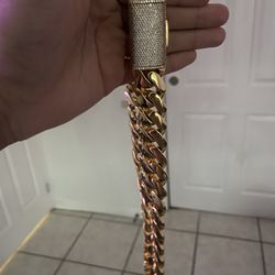 Gold Cuban Mossanite Lock