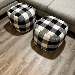 Anji Mountain Chinese Checkers Pouf Ottoman 18x18 - Brand New w/ Tags