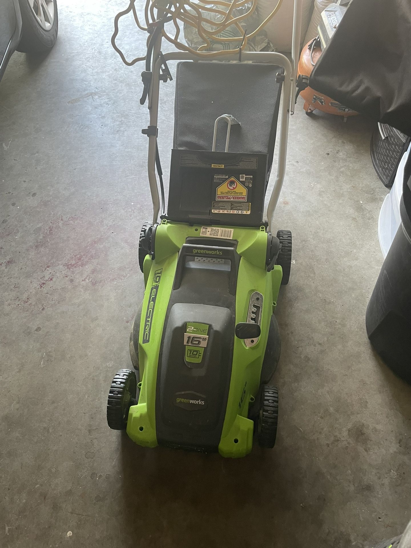 electric lawnmower. 